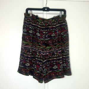 Vintage August Silk Bohemian Printed Shorts - XL